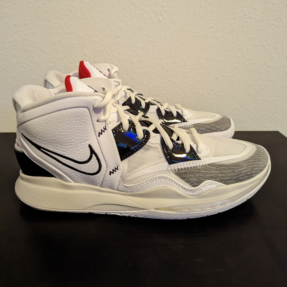 Nike Kyrie 8 Infinity Mens Basketball 2022 White Black CZ0204 101 - Picture 5 of 9